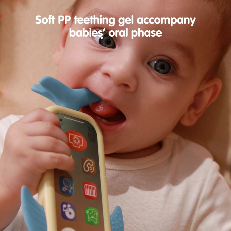 2-in-1 Wal Touchscreen Handy für Babys: Vorderseite Smartphone-Simulation, Rückseite Tasten mit Musik und sanften Lichtern