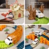 dinosaurier rennbahn set mit autos – flexibles dino track mit looping ab 3 jahren