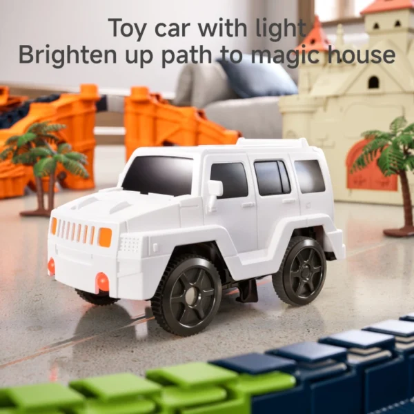 dinosaurier rennbahn set mit autos – flexibles dino track mit looping ab 3 jahren