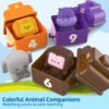 Zahlenzug Spielzeug Kinder ab 2 Jahre – Lernspielzeug mit Zahlen 1–9, Tierfiguren & Steckspiel – Motorikspielzeug Kleinkind, Ziehzug Baby, Montessori Geschenk 2 3 4 5 Jahre
