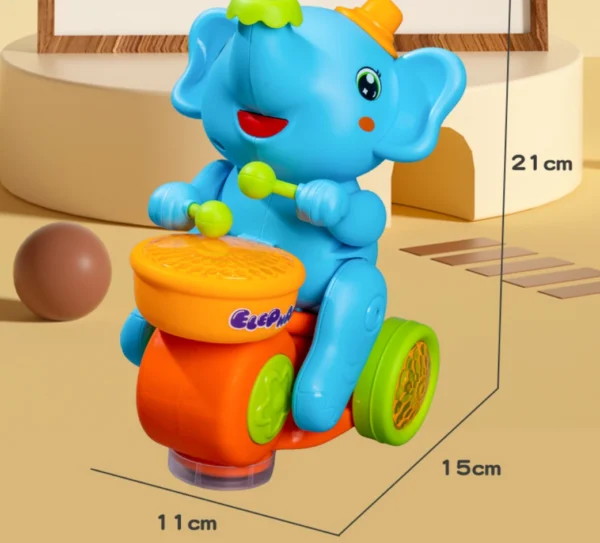 Interaktiver Elefant mit Trommel, LED-Licht und schwebendem Ball Spielzeug