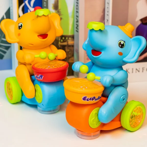 Interaktiver Elefant mit Trommel, LED-Licht und schwebendem Ball Spielzeug