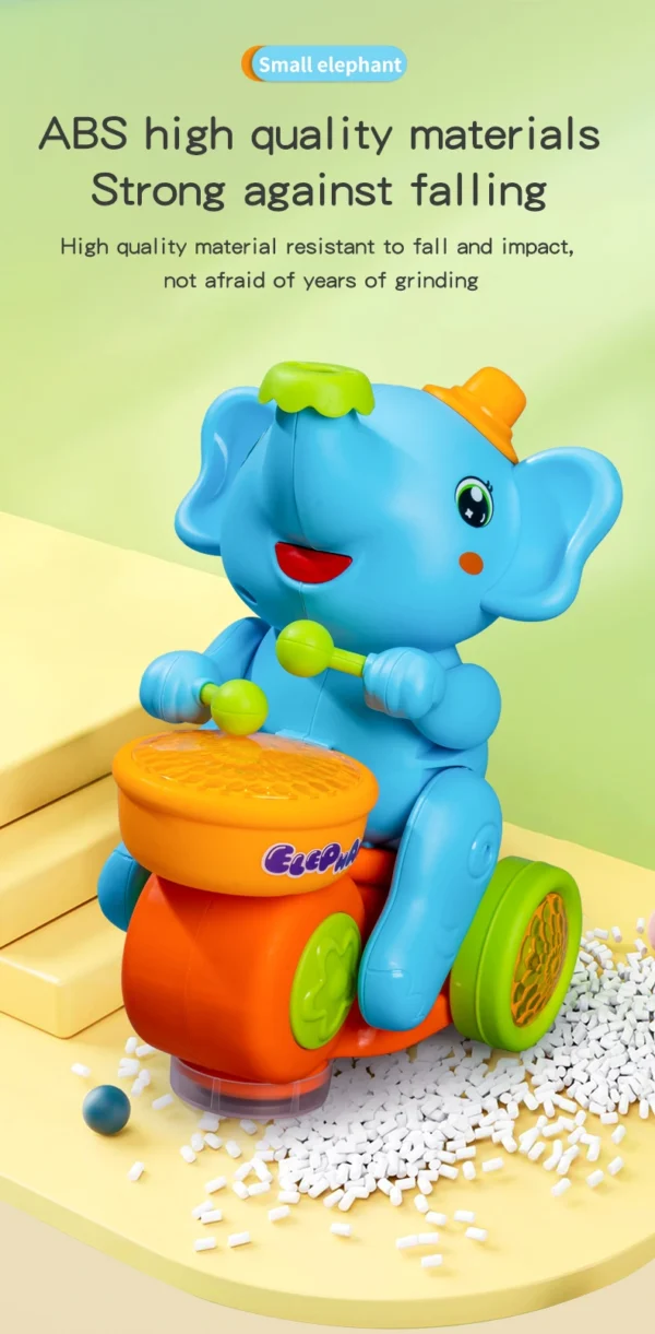Interaktiver Elefant mit Trommel, LED-Licht und schwebendem Ball Spielzeug