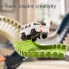 Rennstrecke Kinder – 202-teiliges Autorennbahn Set mit Loop & leuchtenden Autos
