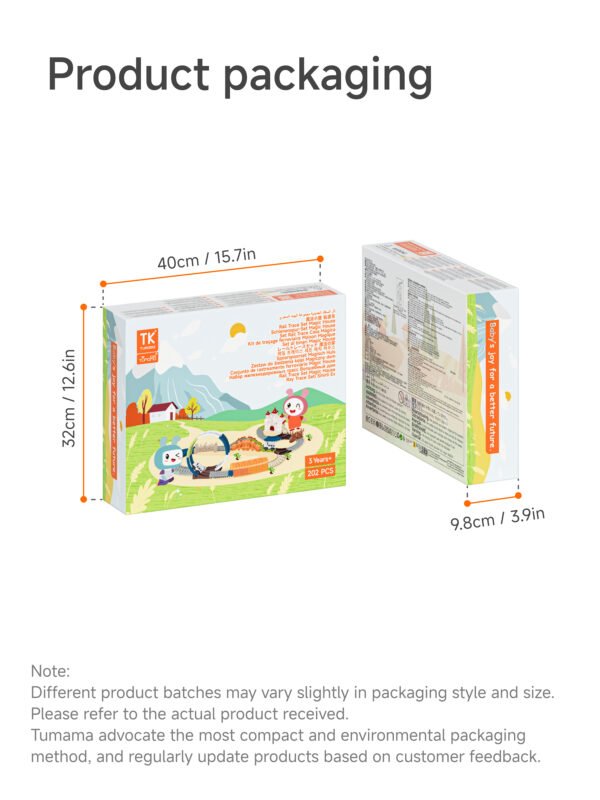 Rennstrecke Kinder – 202-teiliges Autorennbahn Set mit Loop & leuchtenden Autos