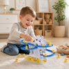 Enten Achterbahn Kugelbahn – Elektrische Looping Spiralbahn mit Zahnrad & Musik für Kinder ab 3 Jahren