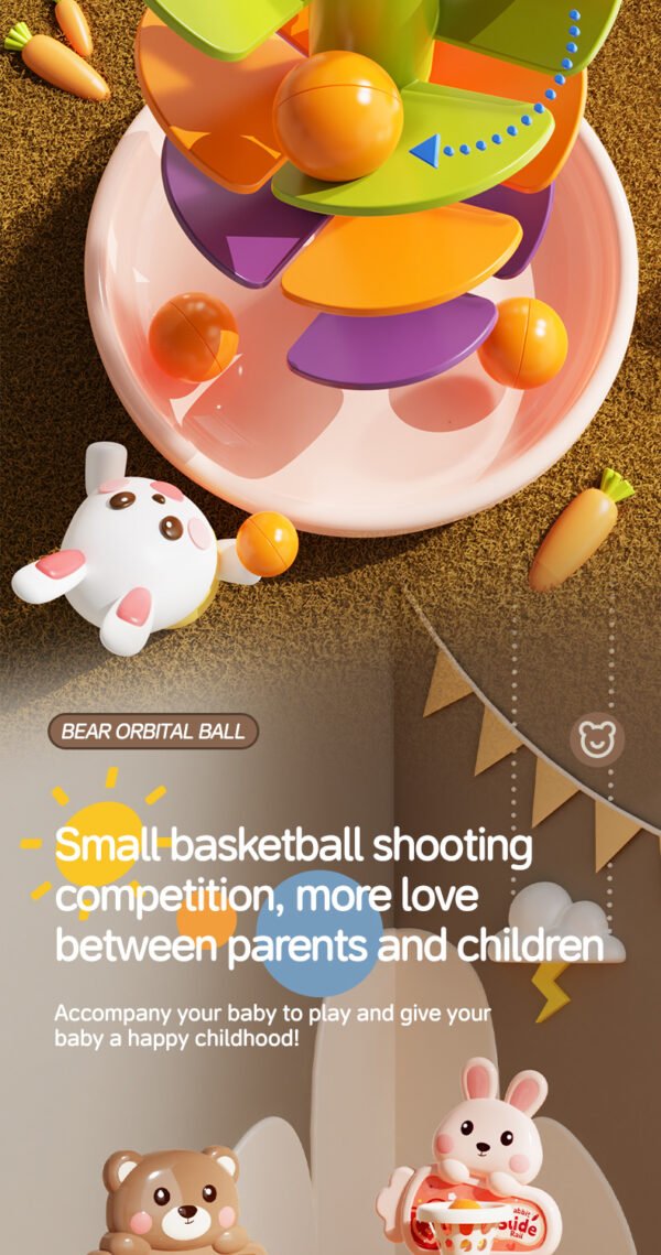 Bärchen Orbital Ball Kletterbaum – Kugelbahn & Basketball Spielzeug für Kinder